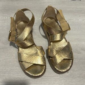 Michael Kors Gold Espadrille Sandals